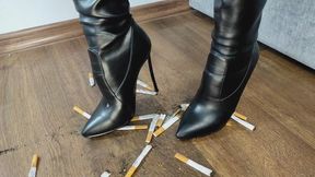 GRINDING 20 CIGARETTES UNDER MY LOUBOUTIN BOOTS ASMR