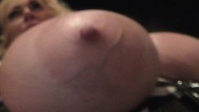 big natural boob blonde showing off curves
