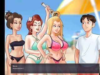 SummerTimeSaga-Sexually Excited Milfs Beach Party 3Some