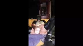 Playing with a big dildo in my ass
