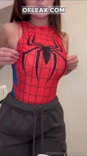 Sophieraiin Spider Girl Got Naked - Striptease