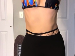 Amateur striptease and Solo masturbation