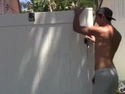 Horny Daddy Fucks Lucky PoolBoy outside