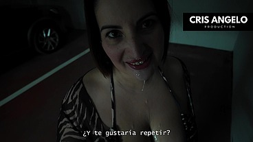 Iria Ruiz - Barcelona Public Fuck in parking with Cris Angelo