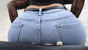 Lady Luciana - Tiny guy squashed flat by jeans ass