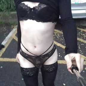 Young Sissy with a Fat Ass Slutwalk in Panties and Stockings!