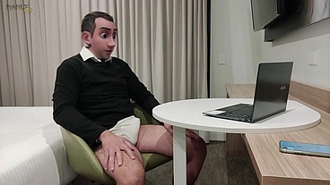 STEP GAY DAD - THE ONLINE OFFICE - CAUGHT JERKING DURING A ONLINE MEETING WITH MY BOSS!