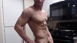 Muscled Fratmen Kip Jerks Off