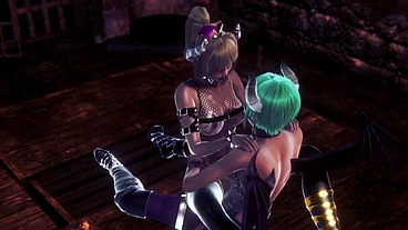 Futa Bowsette with a Futa succubus- Super Maria Parody