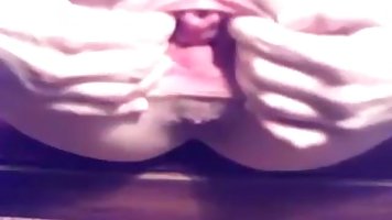 Dirty minded girl likes to insert huge objects in her loose pussy, until she cums