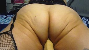 Grandma Pammy works her big ass on her dildo to orgasm