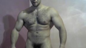 Hairy, Athletic Alessandro Posing and Flexing