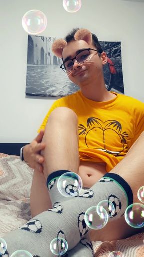 Naughty college boy make Snapchat cum video for his daddy