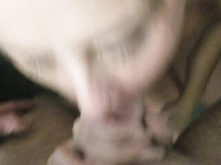 Wife gives hubby oral sex