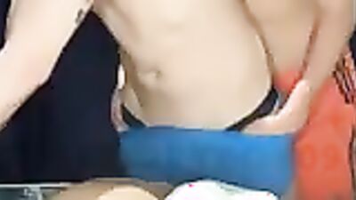 Wild Asian masseurs share a bareback threesome massage