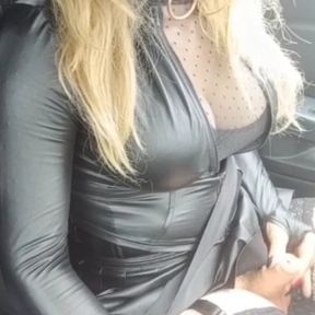 sissy masturbates while driving