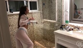 Dani Daniels Shower Creampie Challege