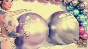 Natalie pops the Chrome Balloon Garland with a Pin 4K UHD Version
