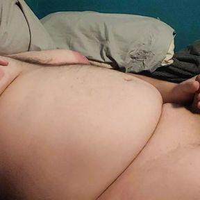 Chubby guy masturbates and cums