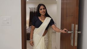 White Saree Desi Beautiful Bhabi Blowjob and Hard Fucking Video