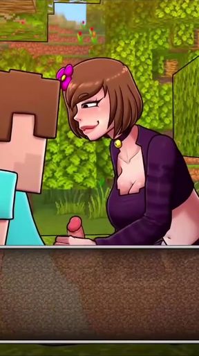 HornyCraft Minecraft Parody - Steve Gets Sloppy Handjob from Jenny for a Diamond   Clip 1