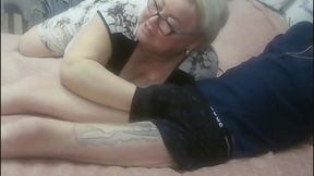 Neighbor Barely Swallowed All the Cum After Blowjob