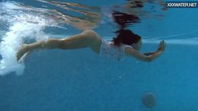 Puzan Bruhova fat teen in the pool