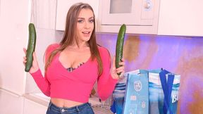Horny Housewife Josephine Trades Massive Cucumber for Husband’s Cock GP2275