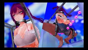 lesbian battle [ bdsm sex game ] ep.1 read head lesbian scissoring and squirting fight !