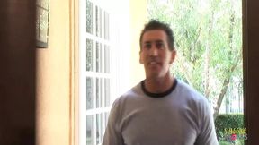A knock on the door arouses intense and sensual sexual activity with large artificial breasts.
