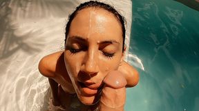 Summer Heat: Juicy Brunette Swaps Pool Rules for Sizzling Anal&#x1F44C; Action & Face-Filling Orgasm&#x1F4A6;