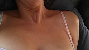 White top yawning in bed