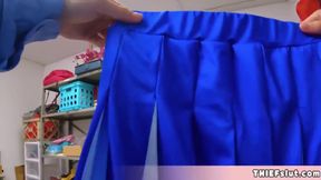 Blonde Cheerleader teen 18+ Caught Thieveing And Now Despitce Her Denial She Must Endure A Punish Fuck