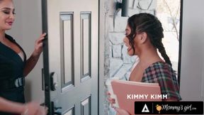 MOMMY'S GIRL - MILFs Sheena Ryder &amp; Little Puck Take Turns FACE FUCKING Clumsy Petite Kimmy Kimm