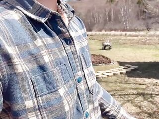 Pee on the Ground Near Truck Wheel