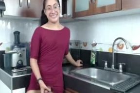 delicious mexican female doll-dude Jacking Bigcock In Crimson sundress