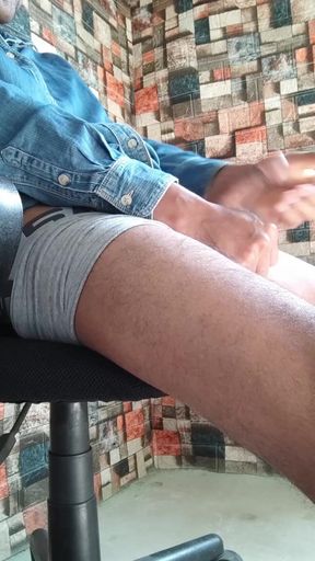 Hot Guy in Boxers Moaning Loudly and Stroking His Cock Nonstop Real Masturbation