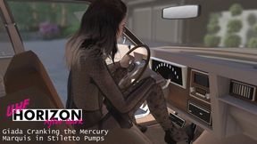 Giada Cranking the Mercury Marquis in Stiletto Pumps 720p