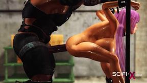 Sci-Fi Military Bunker: Shaved College Cutie Cuffed & Smashed