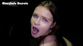”Russian Ava Marina Gulps Massive Loads at First Gloryhole”