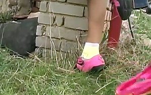 Josje fucking her lover outdoors
