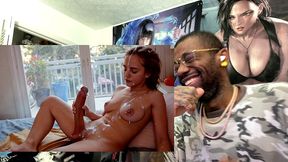 long thicc dick transgender girl hardcore cumming all over her beautiful body, ai generated