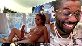 long thicc dick transgender girl hardcore cumming all over her beautiful body, ai generated