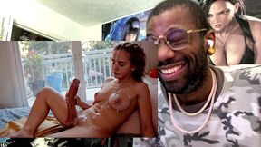 long thicc dick transgender girl hardcore cumming all over her beautiful body, ai generated