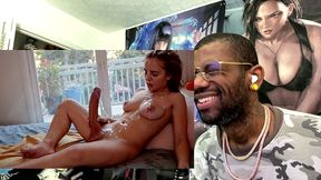 long thicc dick transgender girl hardcore cumming all over her beautiful body, ai generated