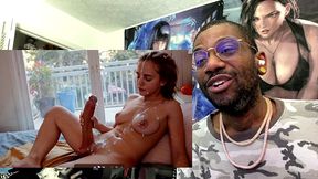 long thicc dick transgender girl hardcore cumming all over her beautiful body, ai generated