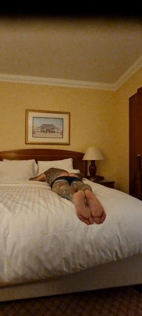 Belt punishment in hotelroom