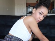 Ebony Smokes, Squirts, and Drips Cum from Wet Creamy Pussy