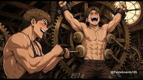 Caught In The Giant Clockwork - Clockmaker Strapped In The Gears, Bristle Pads Sweeping His Sides An