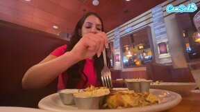 Camsoda-Lustful sexy girl orgasming in restaurant